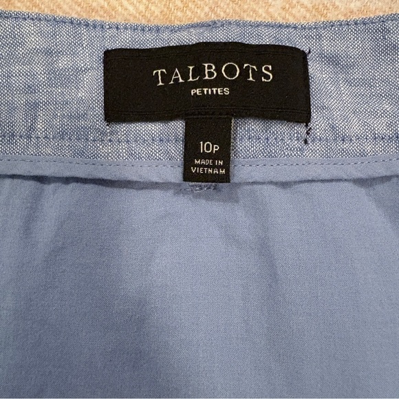 Talbots Blue Linen Button-Front Maxi Skirt Coastal Cottagecore - Picture 6 of 8